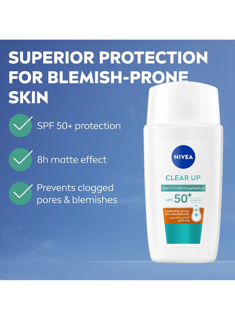 Nivea Clear Up Daily Uv Fluid SPF50+ Face Sunscreen With Carnitine - Image 2